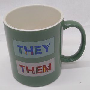 They / Them Room Essentials Stoneware Coffee Tea Cup Mug Blk Dishwasher Safe NWT